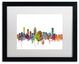 "Montreal, Canada Skyline" Matted Framed Canvas Art by Michael Tompsett