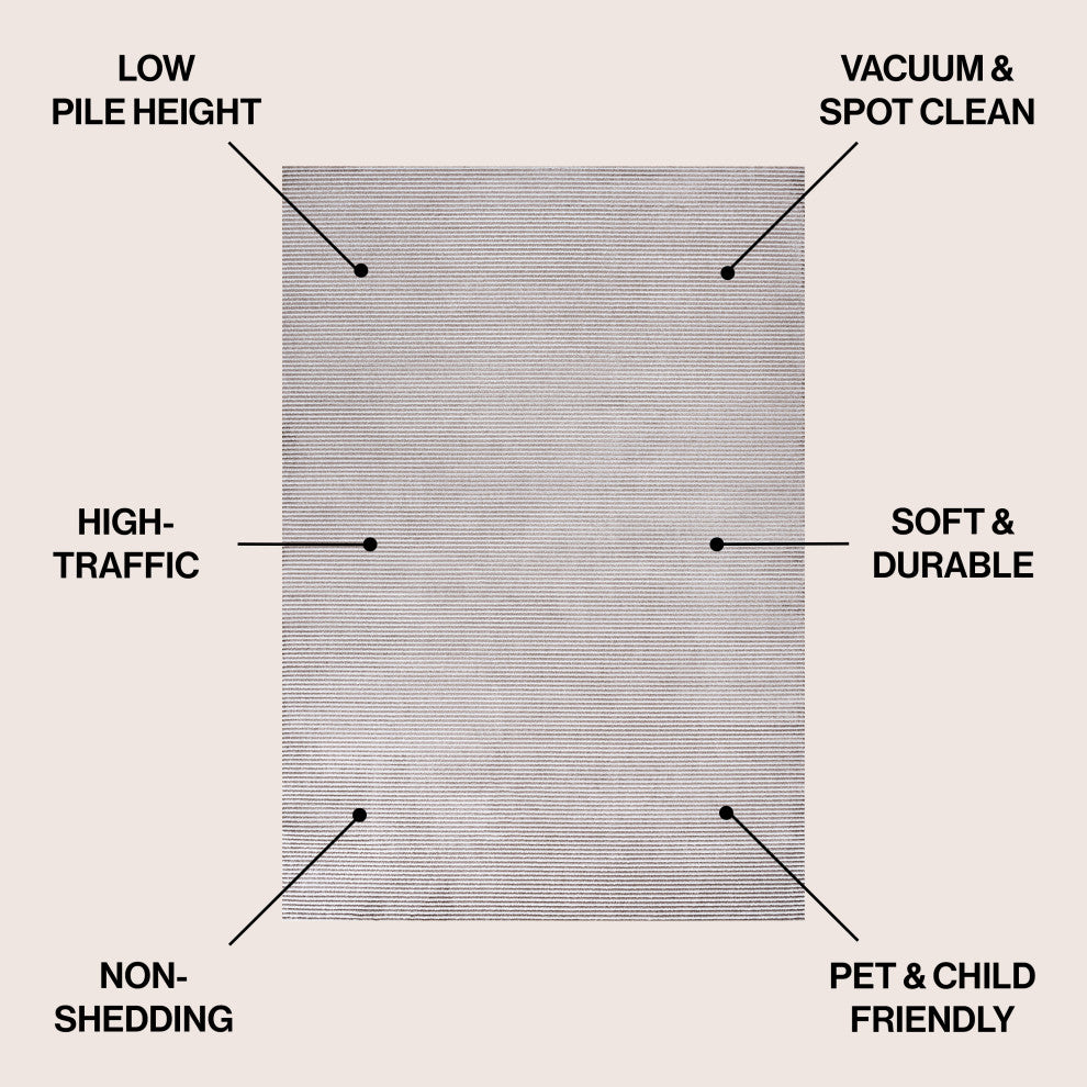 Cole Modern Minimalist Pinstripe High-Low Area Rug
