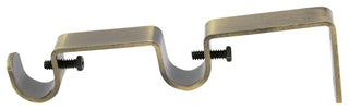 Double Rod Bracket, 1/2" and 5/8" Rods, Antique Brass
