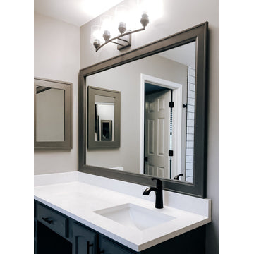 Porter Framed Wall Mirror, Dark Gray, 36"x42"