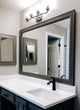 Porter Framed Wall Mirror, Dark Gray, 36"x42"