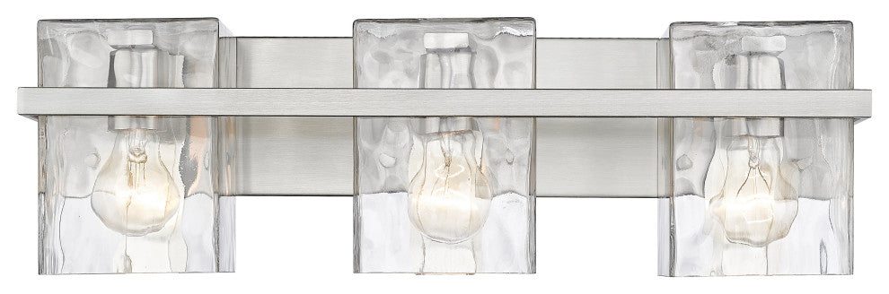 Zlite 1938-3V-BN 3-Light Vanity, Clear