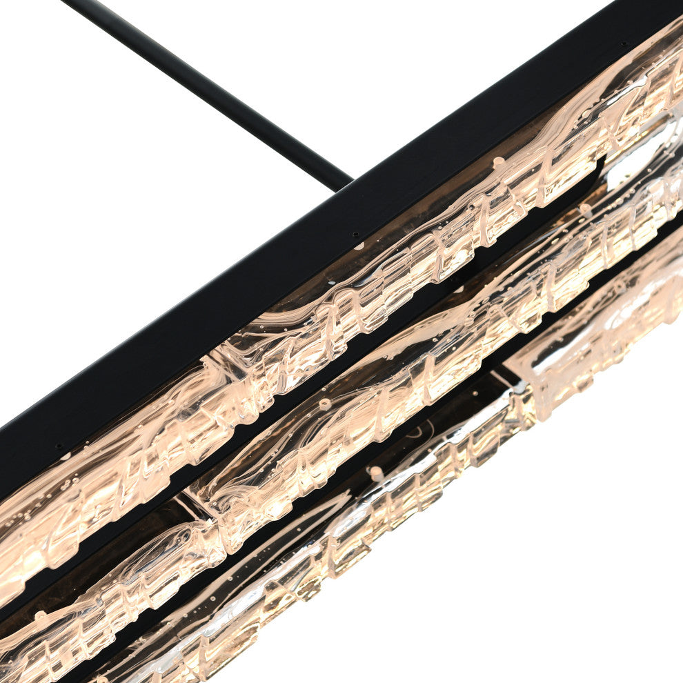 Valira Integrated LED Chandelier, Black, 60"