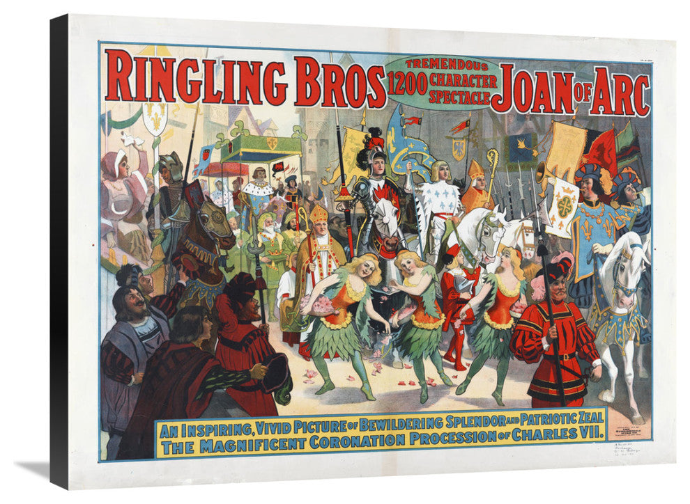 Ringling Bros, Tremendous 1200 Character Spectacle Joan Of Arc, 30x23