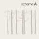 Birch Tree with Bird Wall Decals, Scheme A,Large