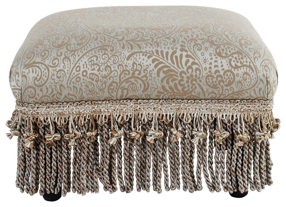 Fiona Footstool, Teal and Tan