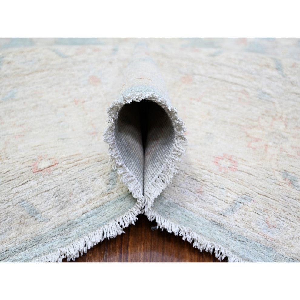 Cadet Gray Finer Peshawar Extra Soft Wool Hand Knotted Oriental Rug 7'11"x9'7"