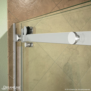 Enigma Air 56-60"Wx76"H Frameless Sliding Shower Door, Brushed Stainless Steel