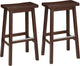 Solid Wood Saddle-Seat Kitchen Counter Barstool, 29-Inch Height(Set of 2)