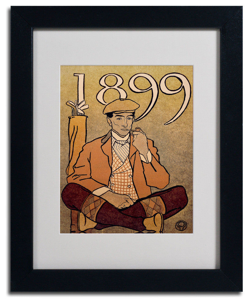 'Golf Calendar, 1899' Matted Framed Canvas Art by Edward Penfield