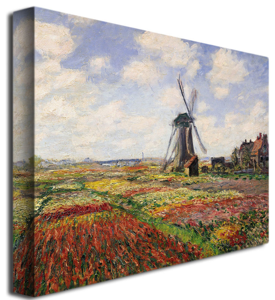 'Tulip Fields in Holland, 1886' Canvas Art by Claude Monet
