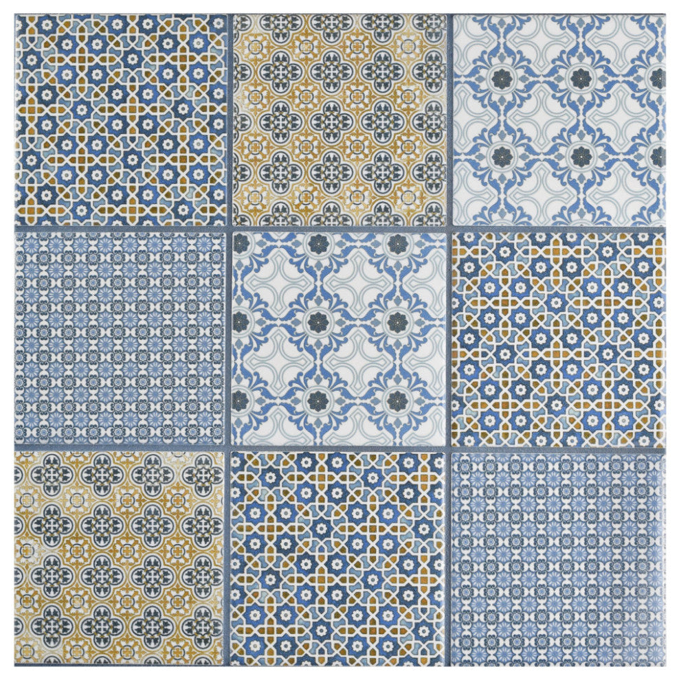 Classico 4" Square Mix Porcelain Floor and Wall Tile