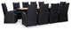 vidaXL 11 Piece Patio Dining Set Poly Rattan Acacia Wood Black