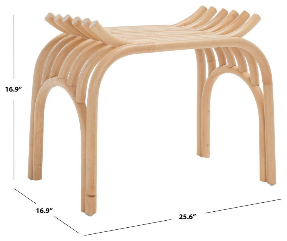Safavieh Strix Curved Rattan Stool