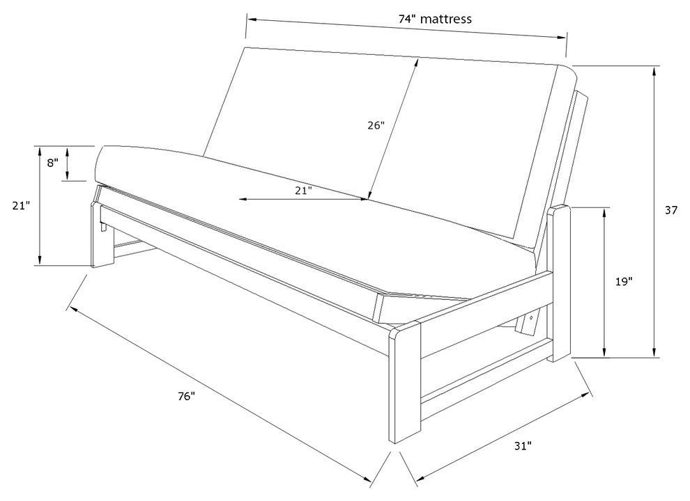 Rowan Frame, Reclaim Mocha Finish, Oregon Trail Saddle Mattress