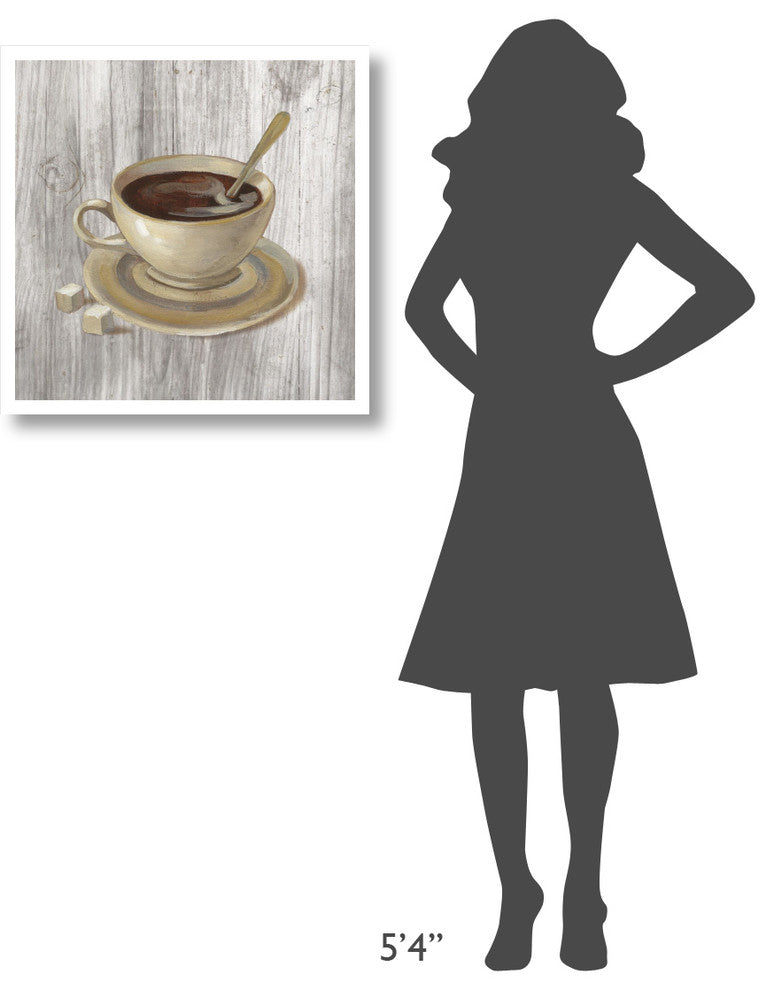"Coffee Time VI on Wood" Digital Paper Print by Silvia Vassileva, 26"x26"