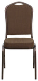 Crown Back Stacking Banquet Chair in Brown Patterned Fabric