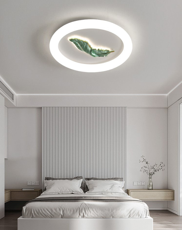 Herve | Modern Round LED Ceiling Light, Green