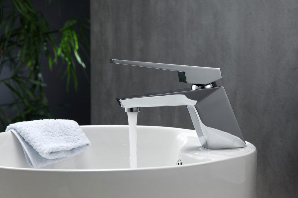 Aqua Siza Single Lever Bathroom Vanity Faucet, Chrome