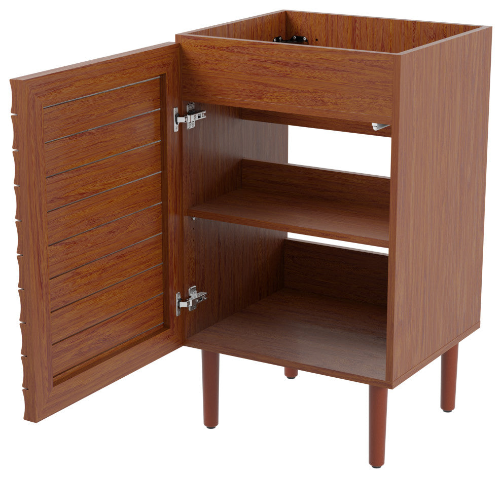 20" Slat Modern 2-Shelf Bath Vanity Cabinet Only (Sink Basin not Included)