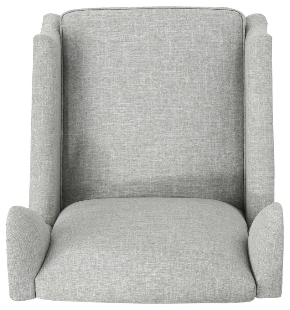 GDF Studio Corbin Fabric Recliner, Set of 2, Gray Moss and Dark Brown
