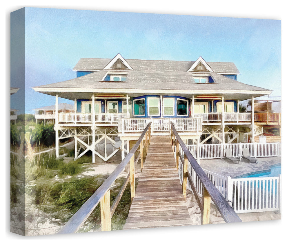 Steves Beach House 20x16 Canvas Wall Art