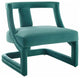 Requisite Accent Lounge Performance Velvet Armchair Teal