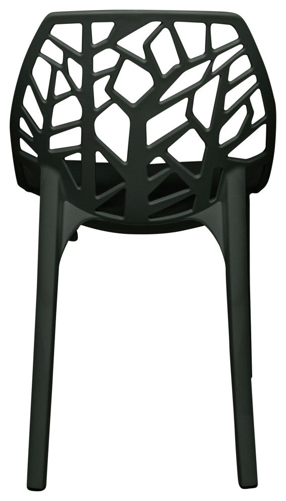 LeisureMod Modern Cornelia Dining Chair Solid Black