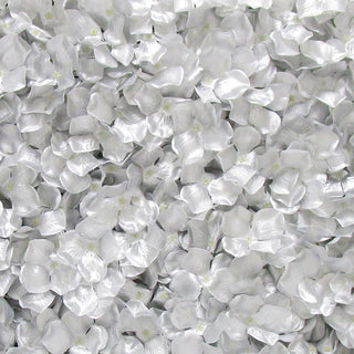 Set of 4 Silver Artificial Hydrangea Flower Wall Panel Hedge Mat Backdrop