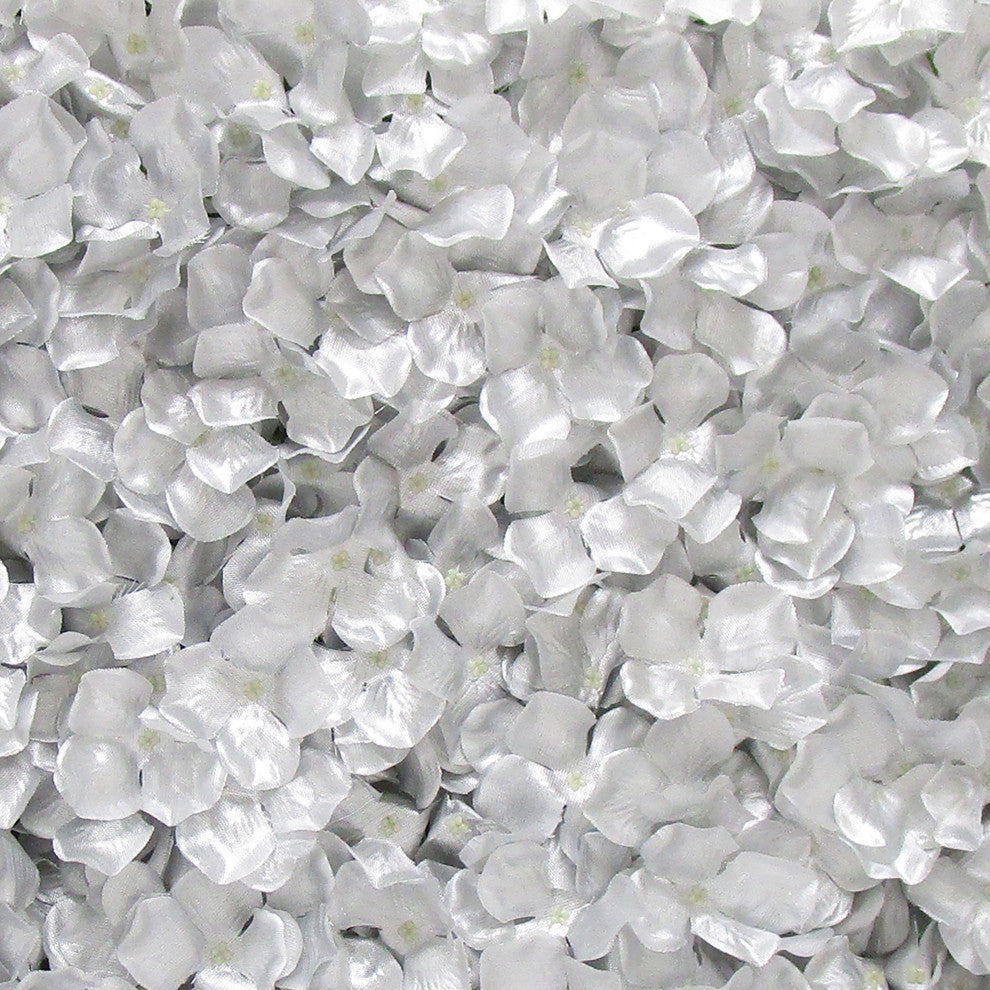 Set of 4 Silver Artificial Hydrangea Flower Wall Panel Hedge Mat Backdrop
