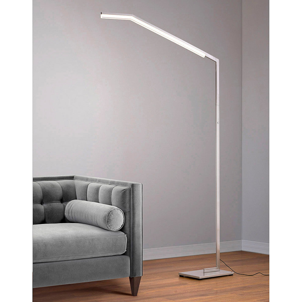 HOMEGLAM Transit 78"H Linear Dimmable LED Floor Lamp, Brushed Nickel