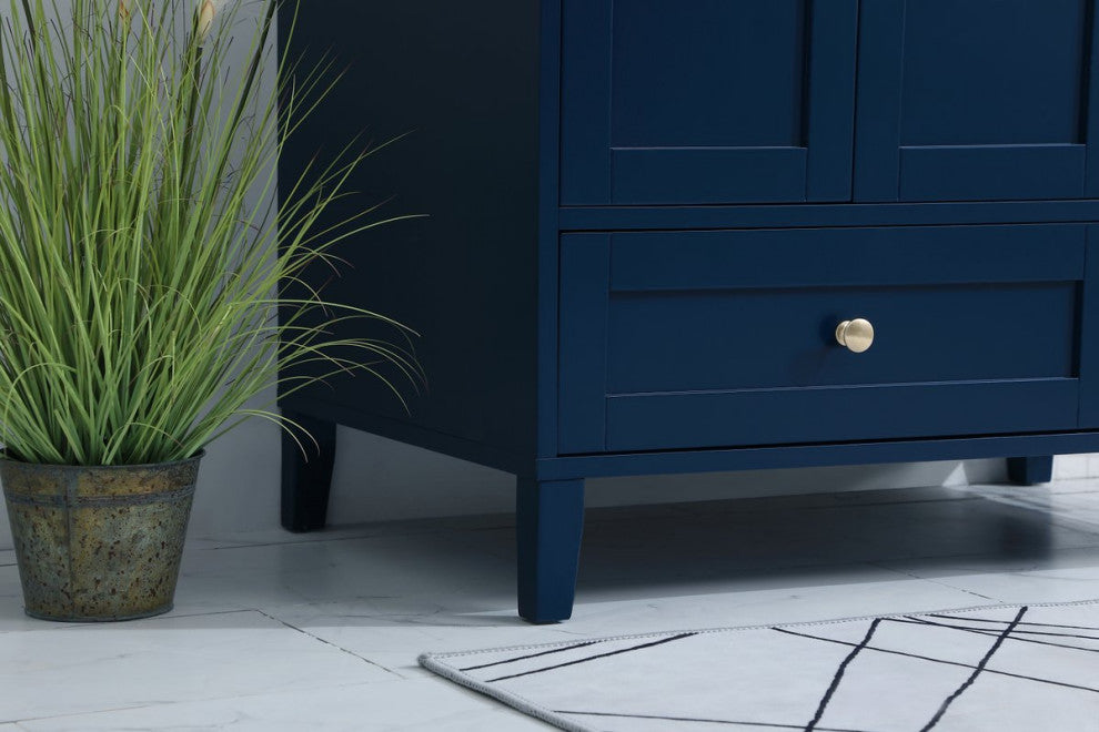 Sadie 36" Single Bathroom Vanity, Blue With Backsplash