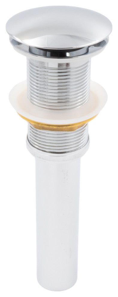 Solid Brass Vessel Sink Pop-Up Drain without Overflow, Chrome