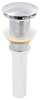 Solid Brass Vessel Sink Pop-Up Drain without Overflow, Chrome