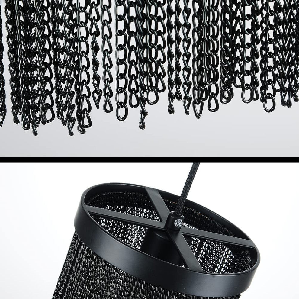 Cylinder Pendant Lights for Kitchen Mini Matte Black Vintage Hanging Light