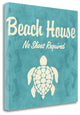 20" Blue Beach House Signage Giclee Print on Gallery Wrap Canvas Wall Art