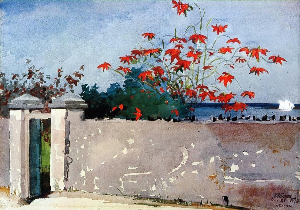 Winslow Homer A Wall- Nassau, 18"x27" Gallery Wrapped Canvas Print