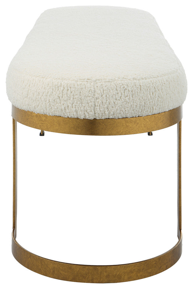 Uttermost 23757 Infinity 60"W Bench - Gold / White