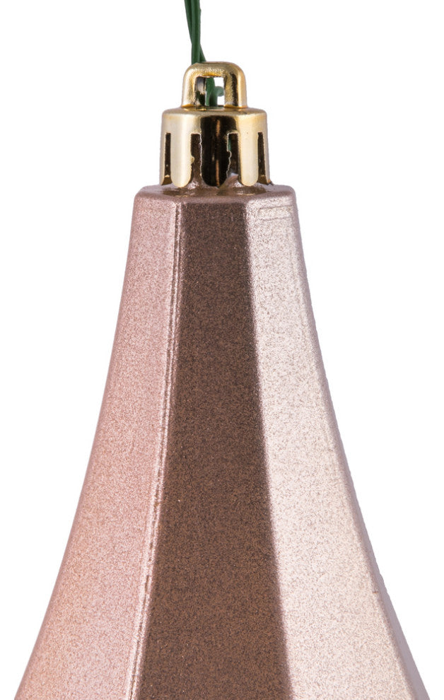 Vickerman Mc191058D 8" Rose Gold Candy Finish Diamond Ornament, Pack of 2