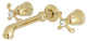 Kingston Brass Two-Handle Wall Mount Bathroom Faucet, Polished Brass