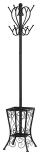 16" X 16" X 71" Black  Metal  Umbrella Holder Coat Rack