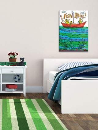 "Fish Ahoy!" Painting Print on Canvas by Curtis