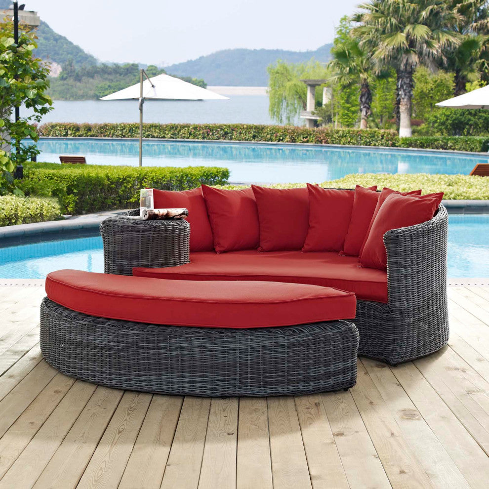 Summon Outdoor Patio Sunbrella Modern Daybed