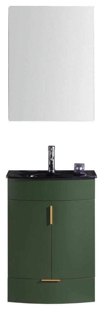 24" Vogue Green Bathroom Vanity, PVC