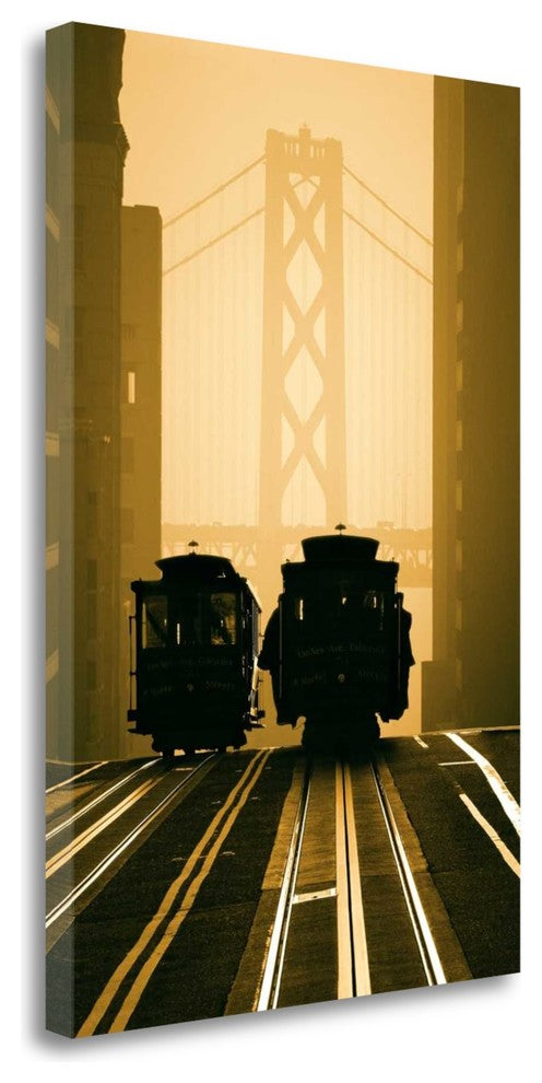 "Cable Cars San Francisco" By Mitchell Funk, Giclee Print on Gallery Wrap Canvas