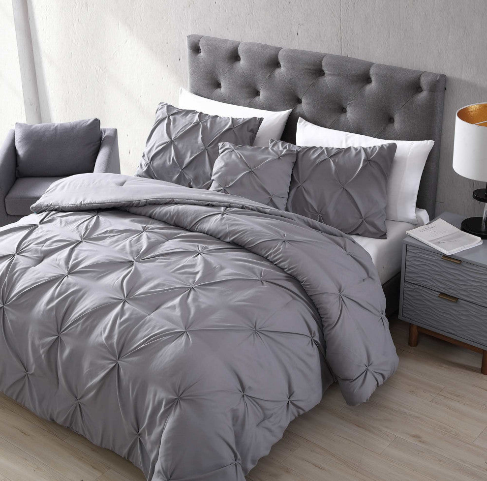 The Nesting Company Spruce 4 Piece Comforter Set - King - Gray