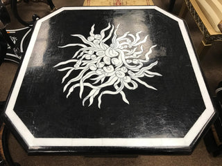 Mother Of Pearl Accent Table, Black White Combination