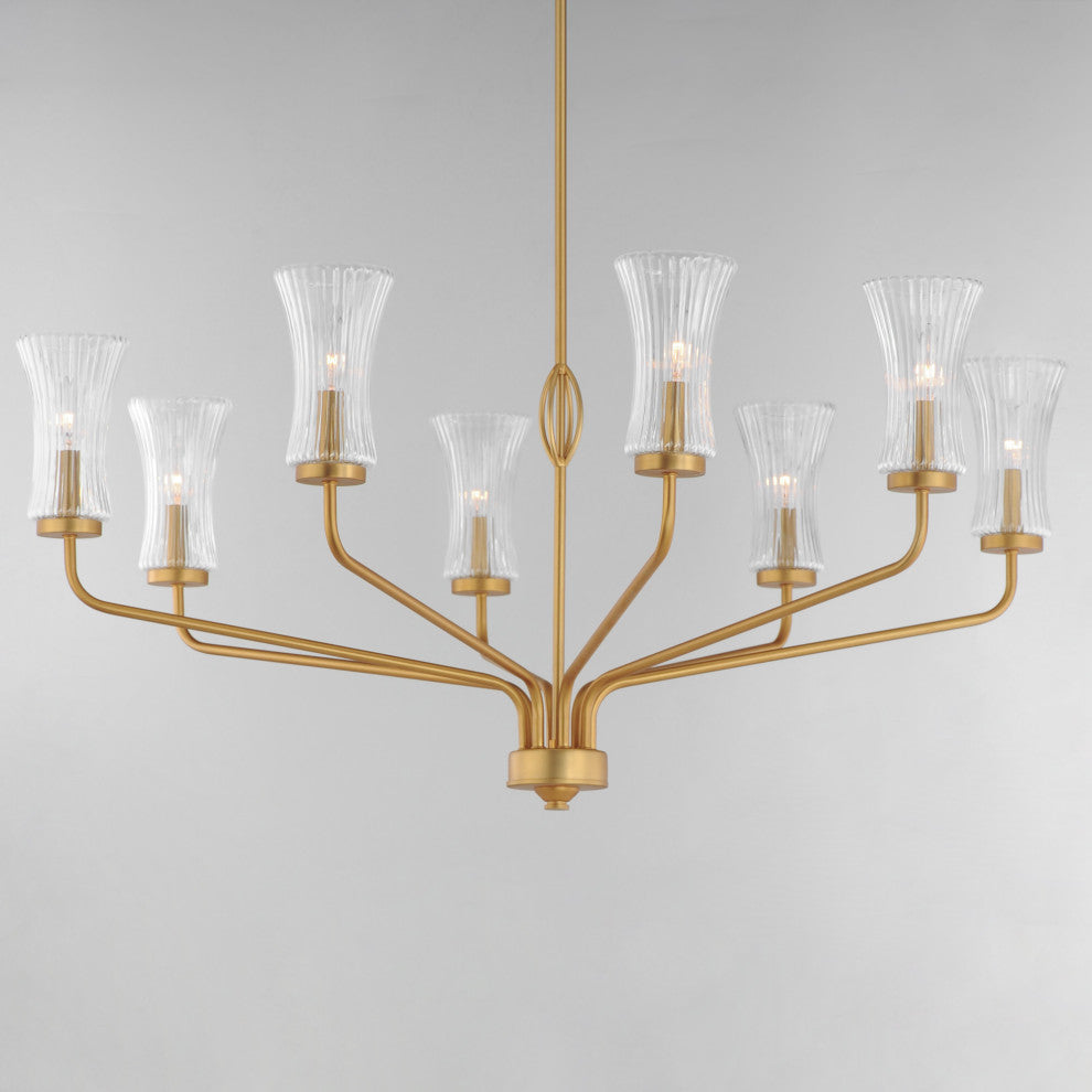 Maxim 16158 Camelot 8 Light 42"W Chandelier - Natural Aged Brass