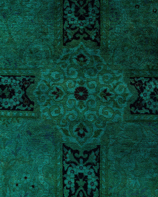 Overdyed, One-of-a-Kind Hand-Knotted Area Rug Green, 12'2"x17'10"