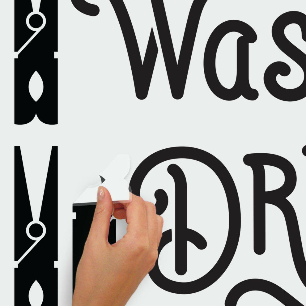 Black Wash Dry Fold Repeat Wall Decals